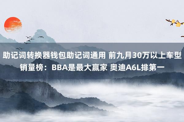 助记词转换器钱包助记词通用 前九月30万以上车型销量榜：BBA是最大赢家 奥迪A6L排第一